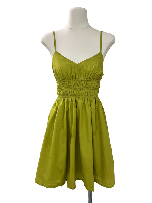 Emery Shirred Spag Dress - Green