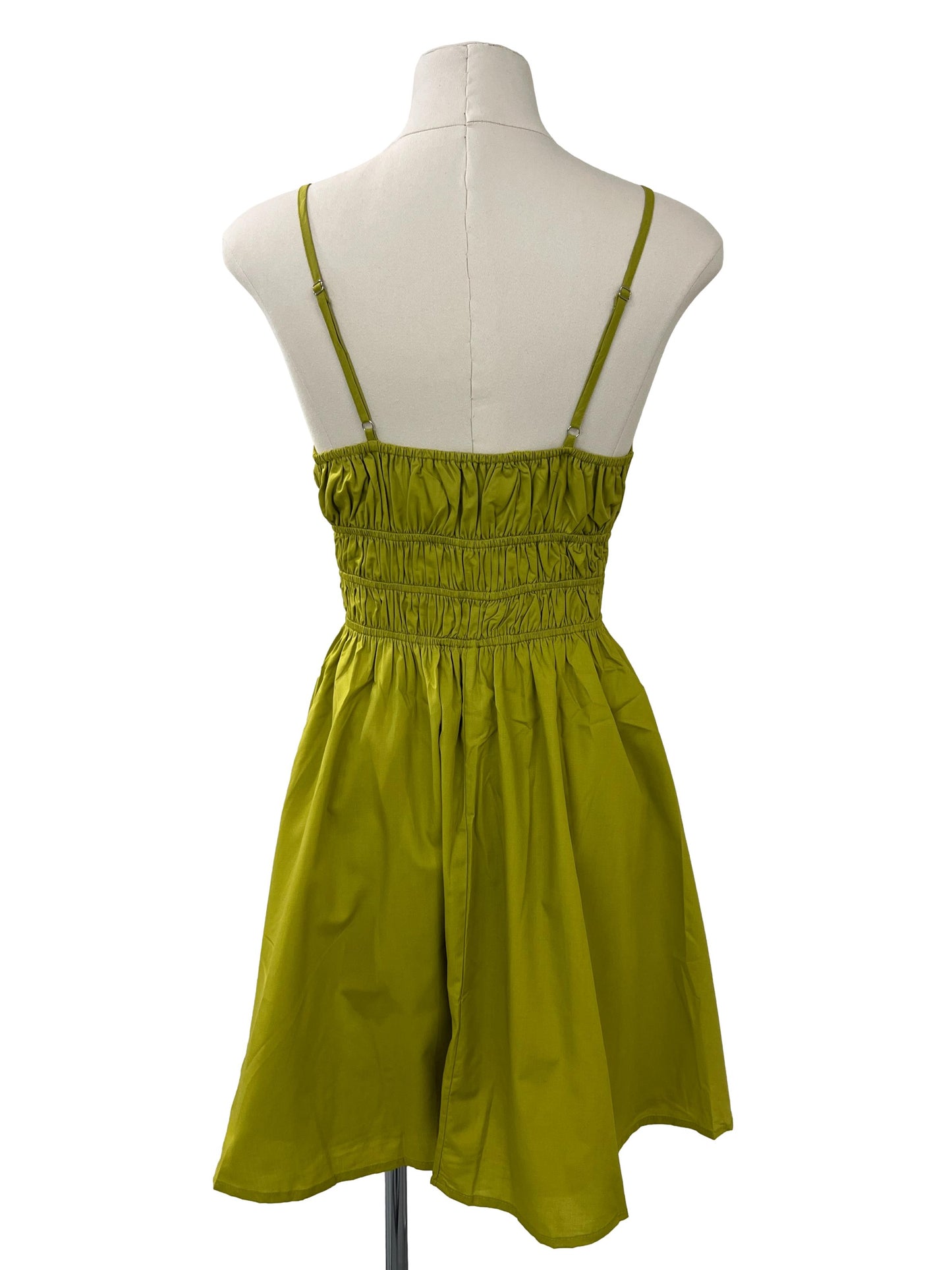 Emery Shirred Spag Dress - Green