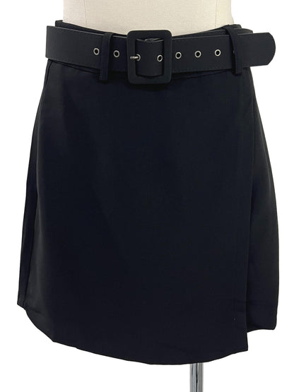 Belted Mini Skirt - Black