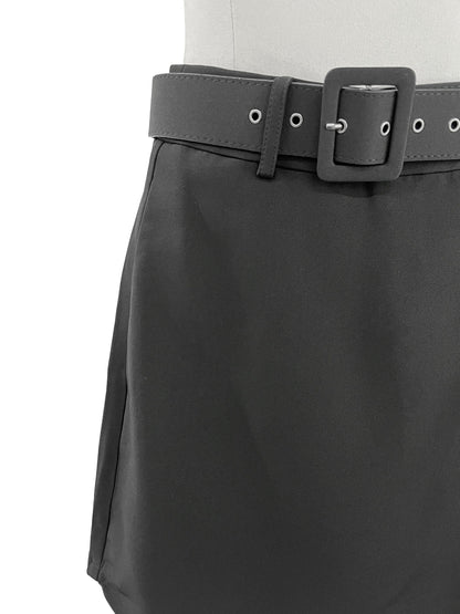 Belted Mini Skirt - Black