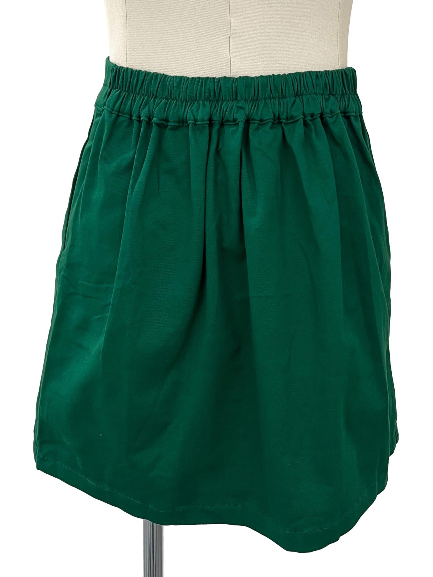 Effie Pleat Front Mini Skirt - Green