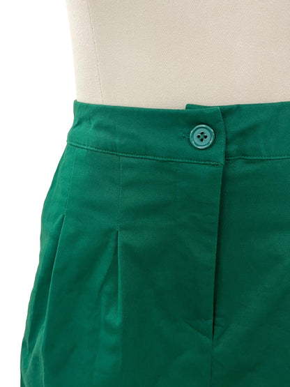 Effie Pleat Front Mini Skirt - Green