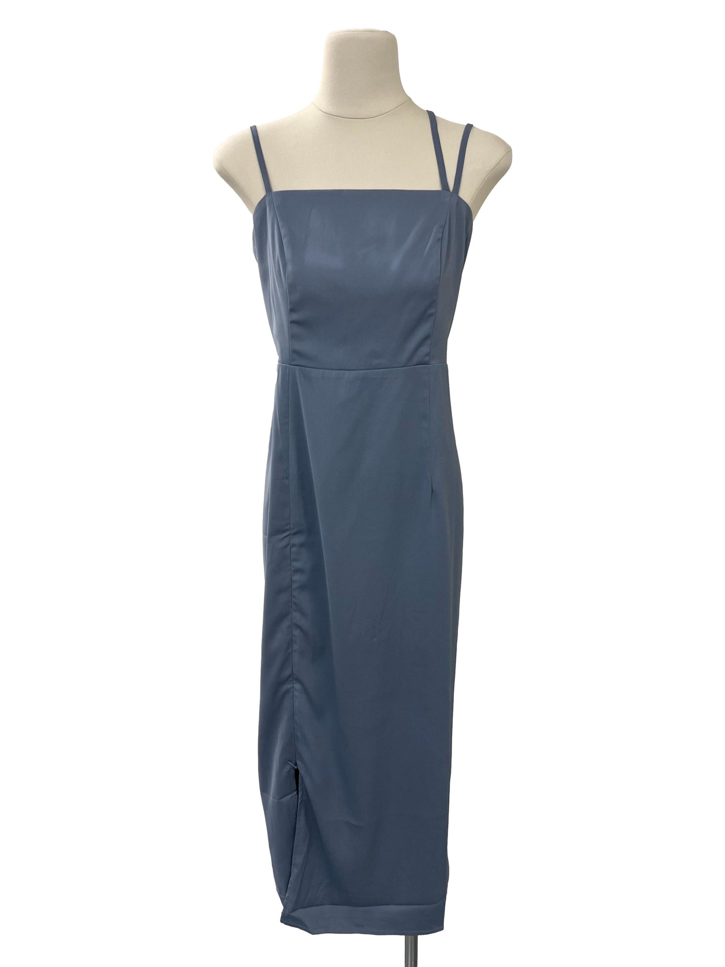 Krista Asymmetrical Strap Midi Dress - Blue