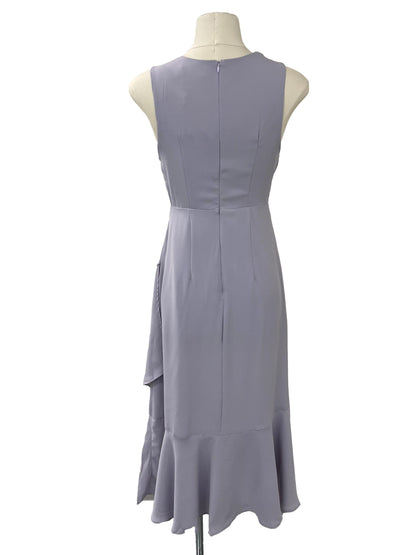 Lidia Ruffles Front Maxi Dress - Purple