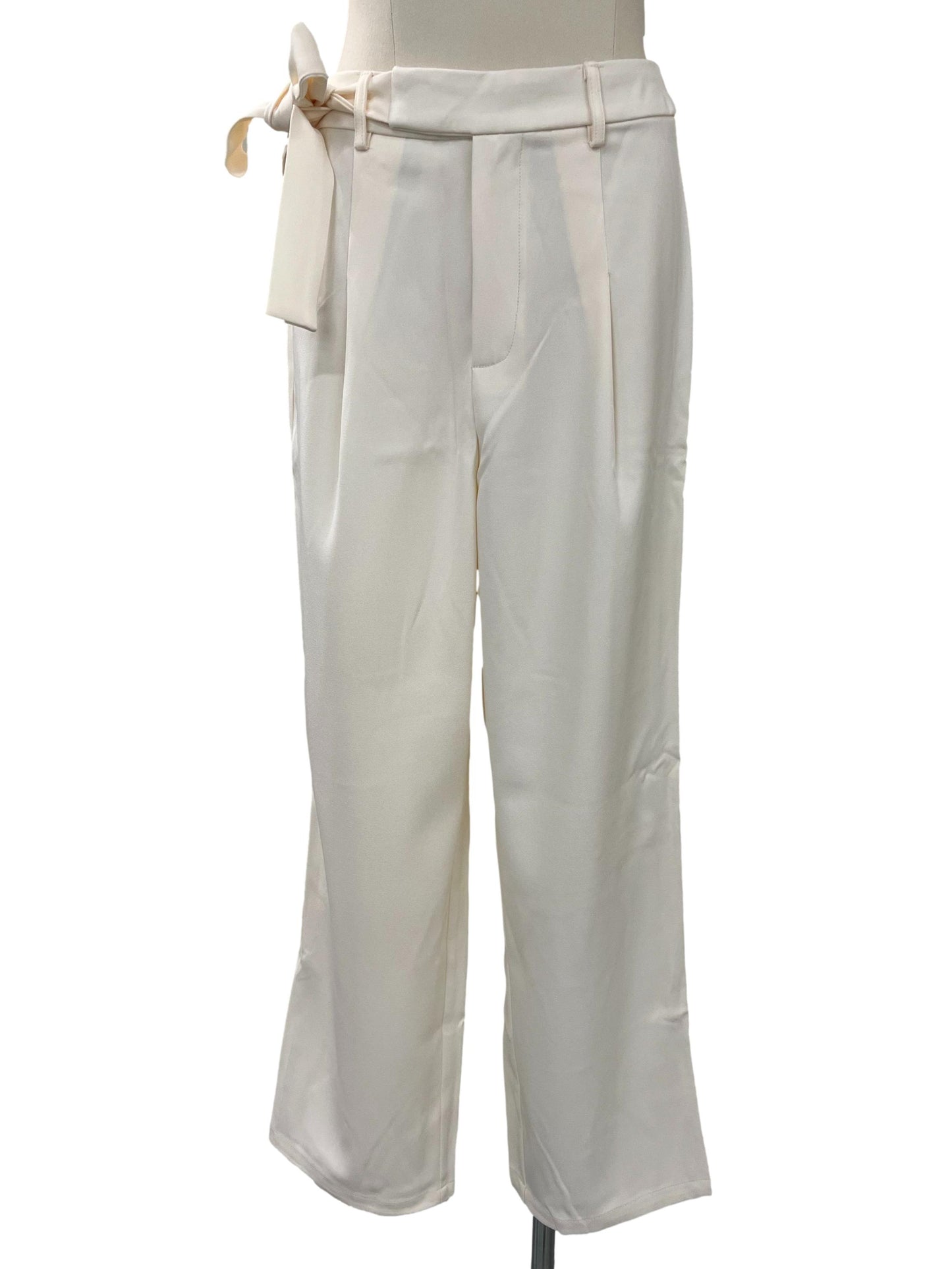 Candice Long Belt Pants - Beige