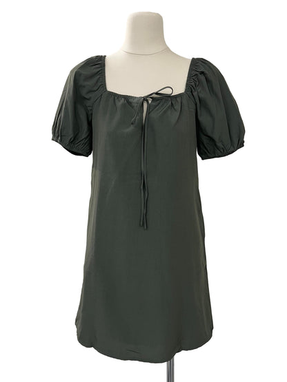 Leslie Balloon Sleeve Loose Fit Dress - Green