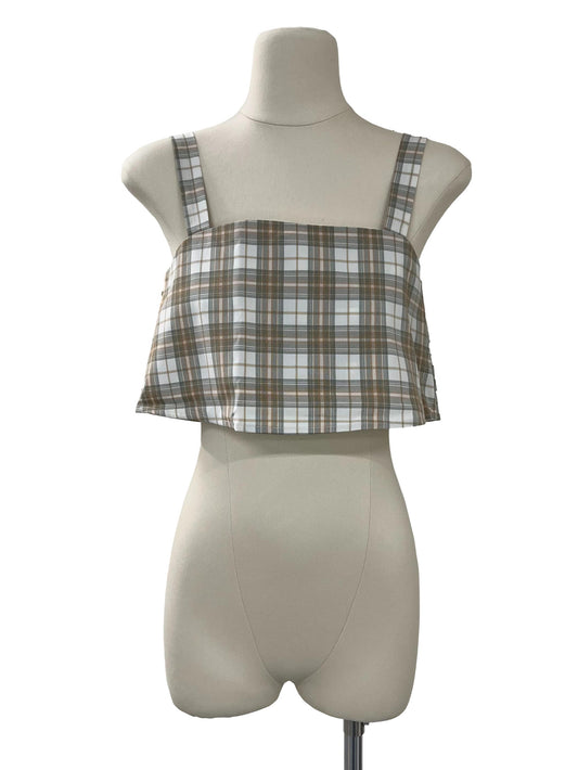 Andy Checkered Crop Top - Blue