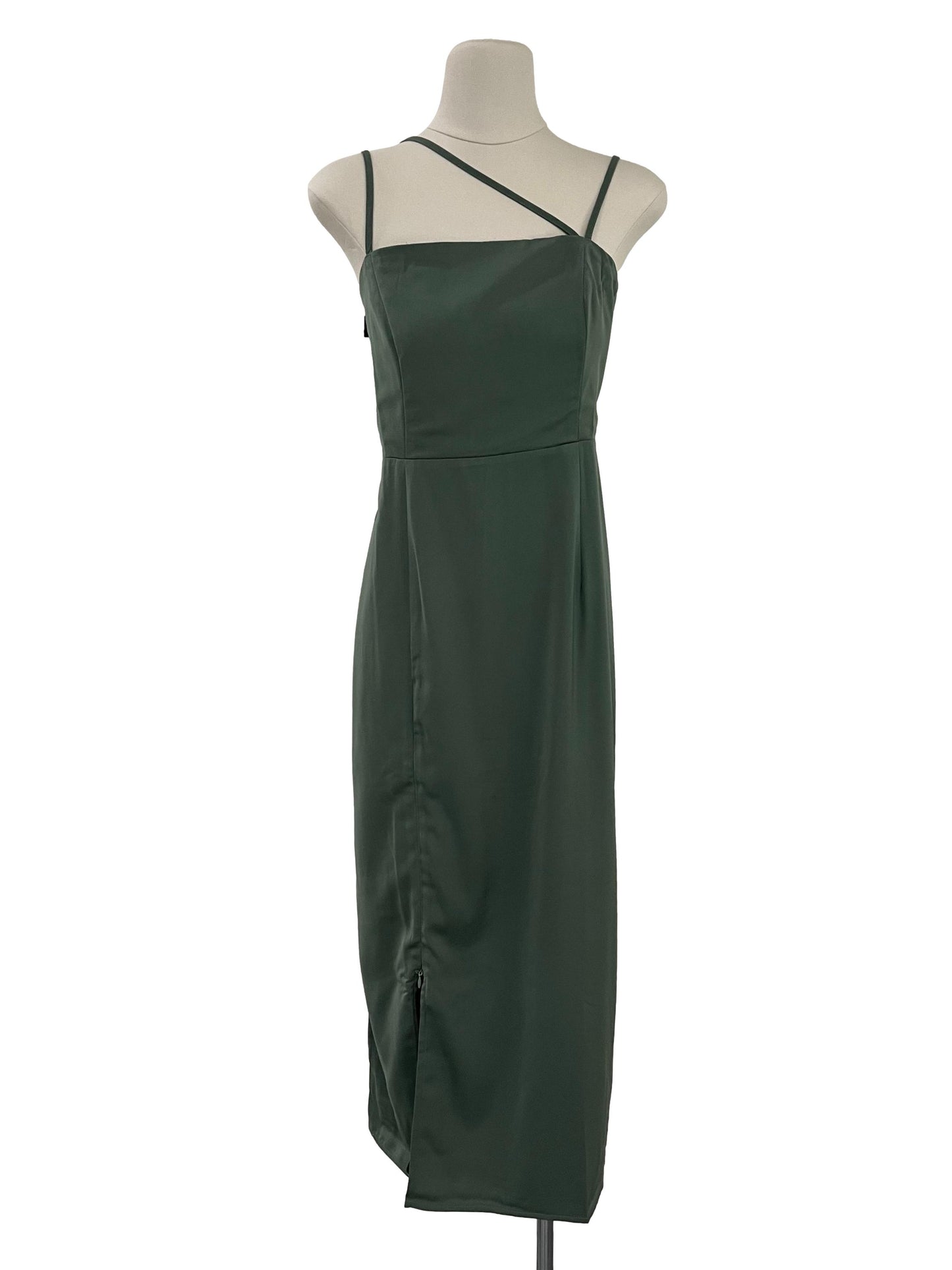 Krista Asymmetrical Strap Midi Dress - Green