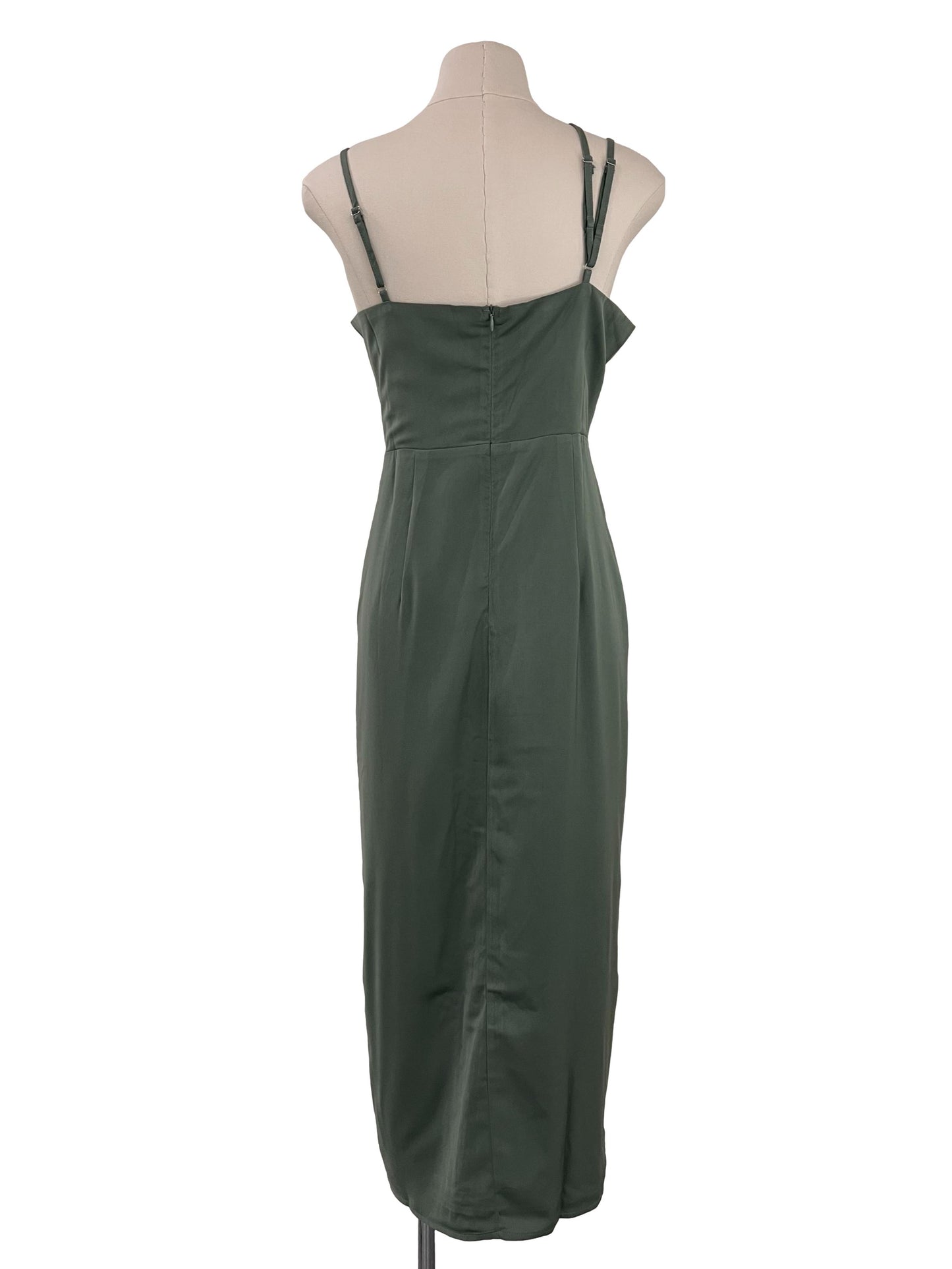 Krista Asymmetrical Strap Midi Dress - Green