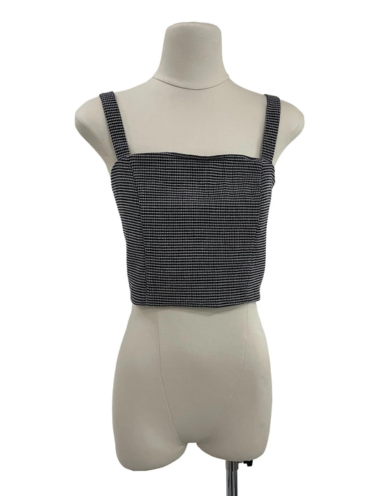 Angela Tweed Crop Top - Black