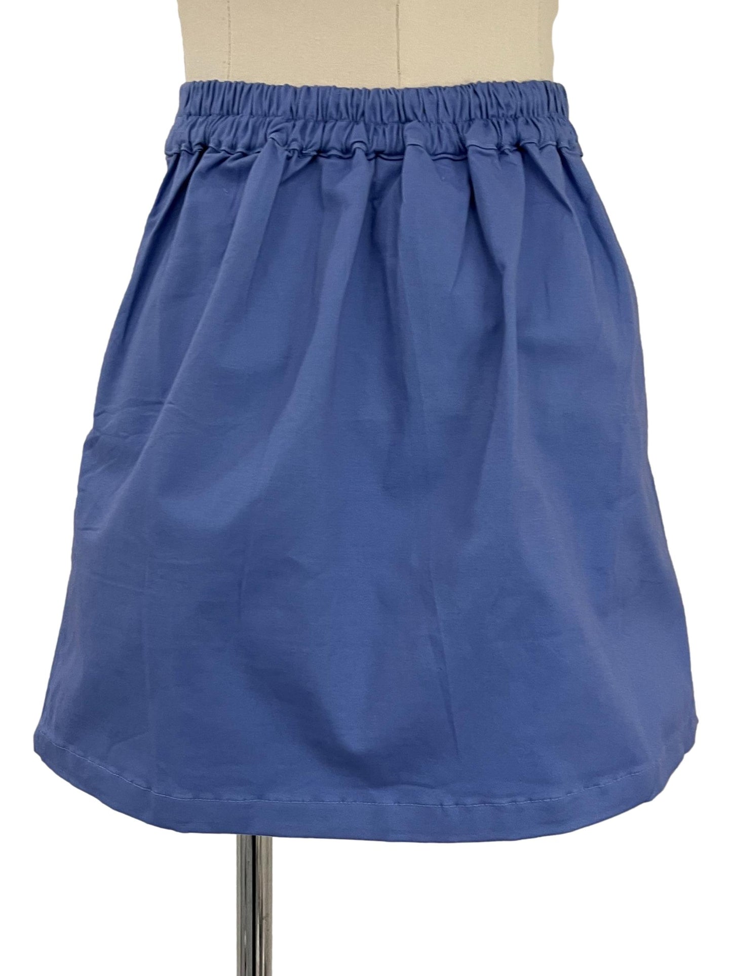 Effie Pleat Front Mini Skirt - Blue