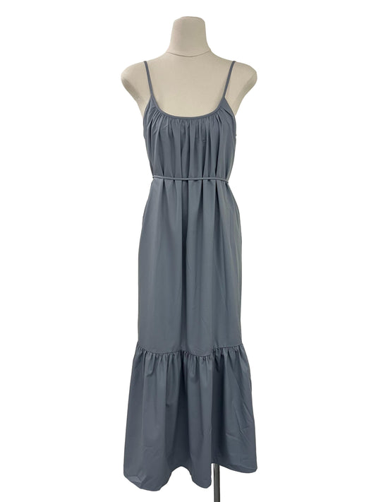 Ruched Neckline Dropwaist Dress - Blue