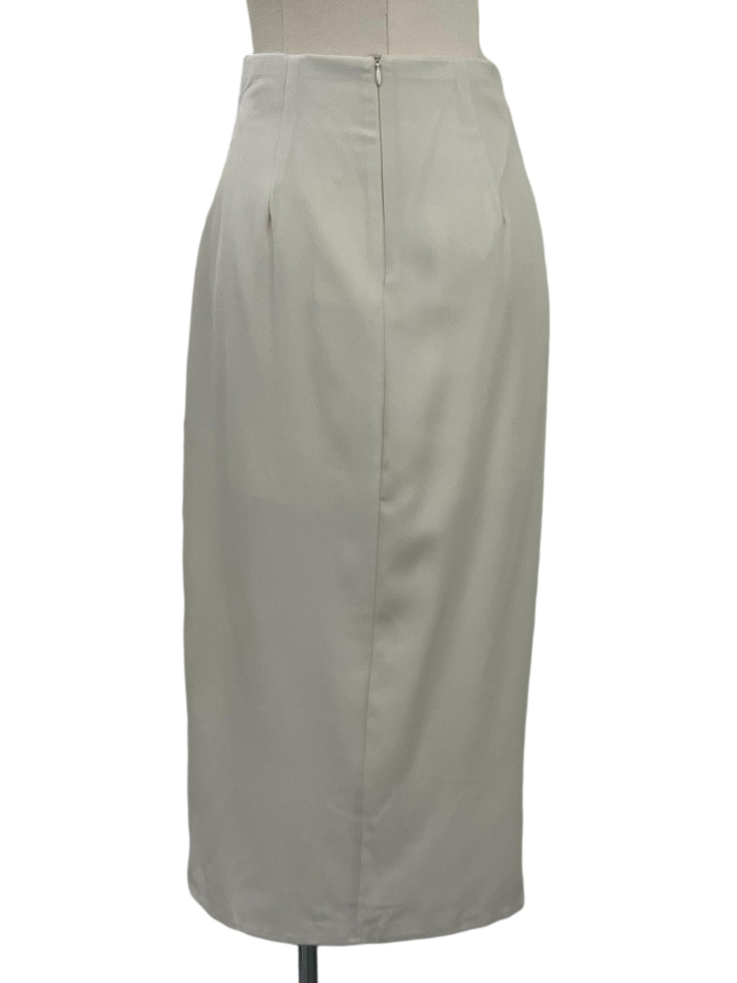 Ruched Asymmetrical Slit Skirt - Beige