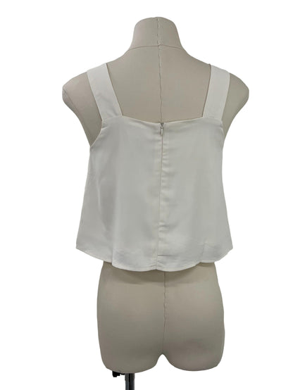 Pleated Square Neck Top - Beige