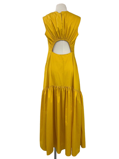 Cutout Back Maxi Dress - Yellow