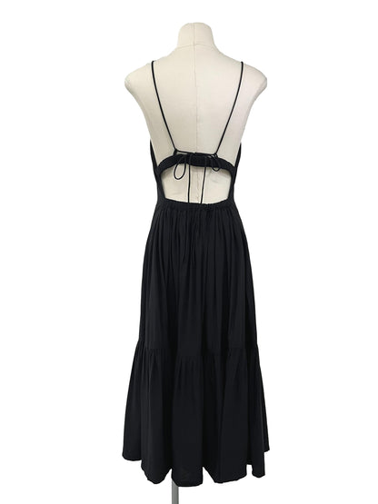 Florinda Drop-Tier Dress - Black