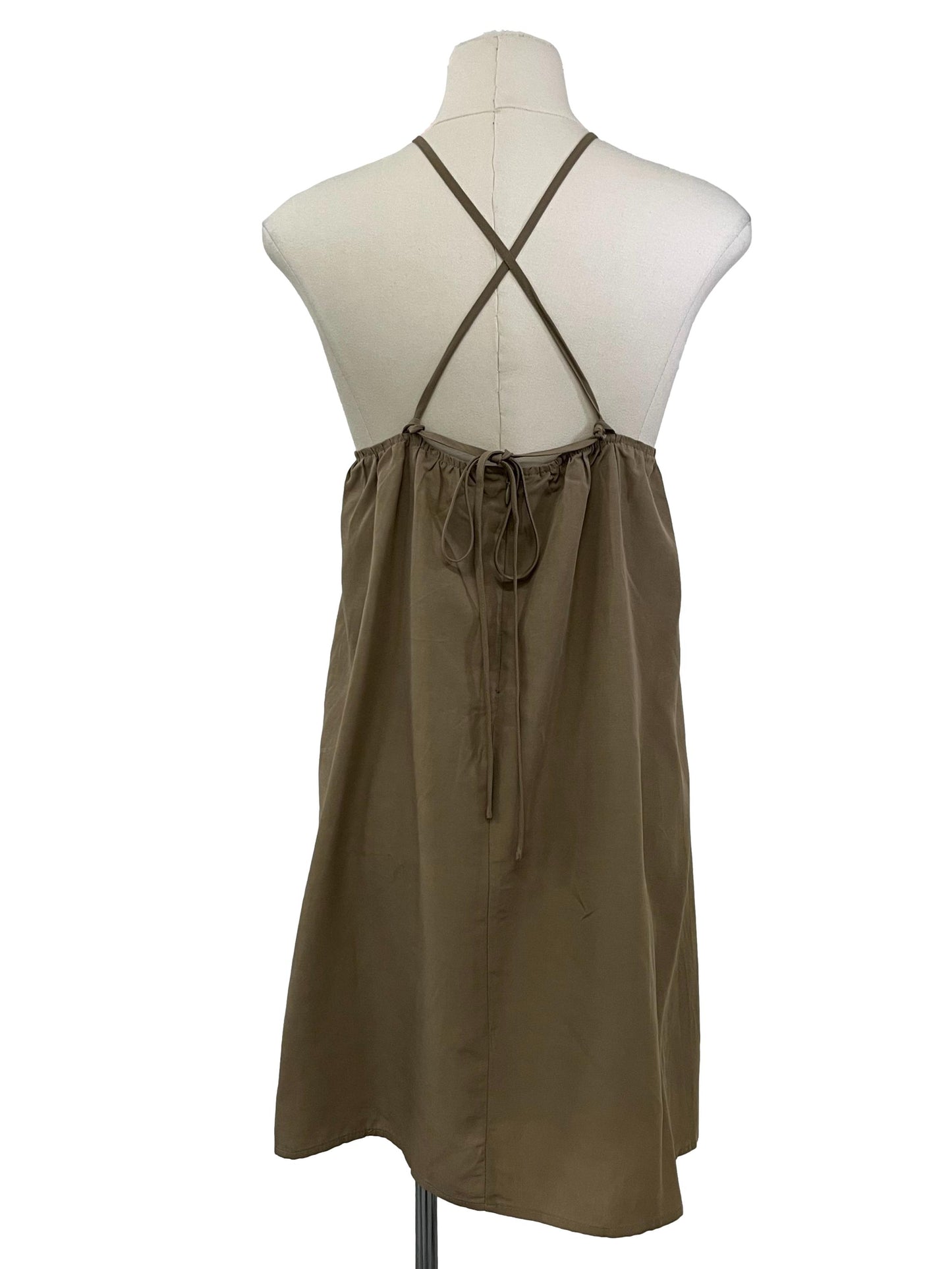 Blanche Halter-Neck Dress - Khaki