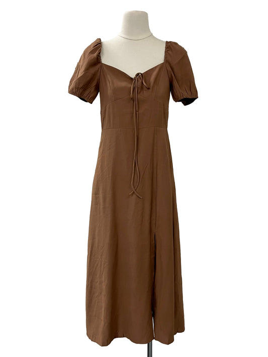 Jacintha Tie-Front Dress - Rust