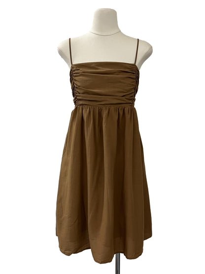 Raella Ruched-Front Mini Dress - Mocha