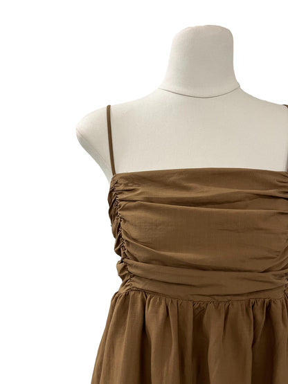 Raella Ruched-Front Mini Dress - Mocha