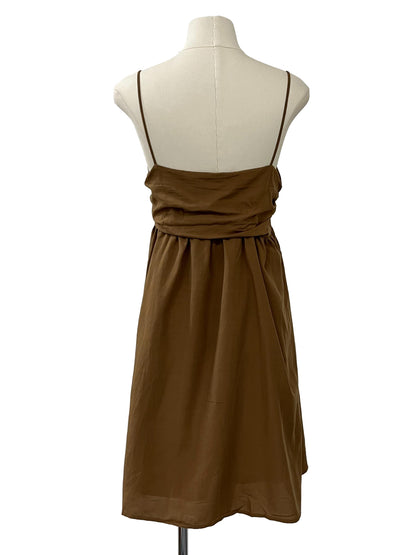 Raella Ruched-Front Mini Dress - Mocha