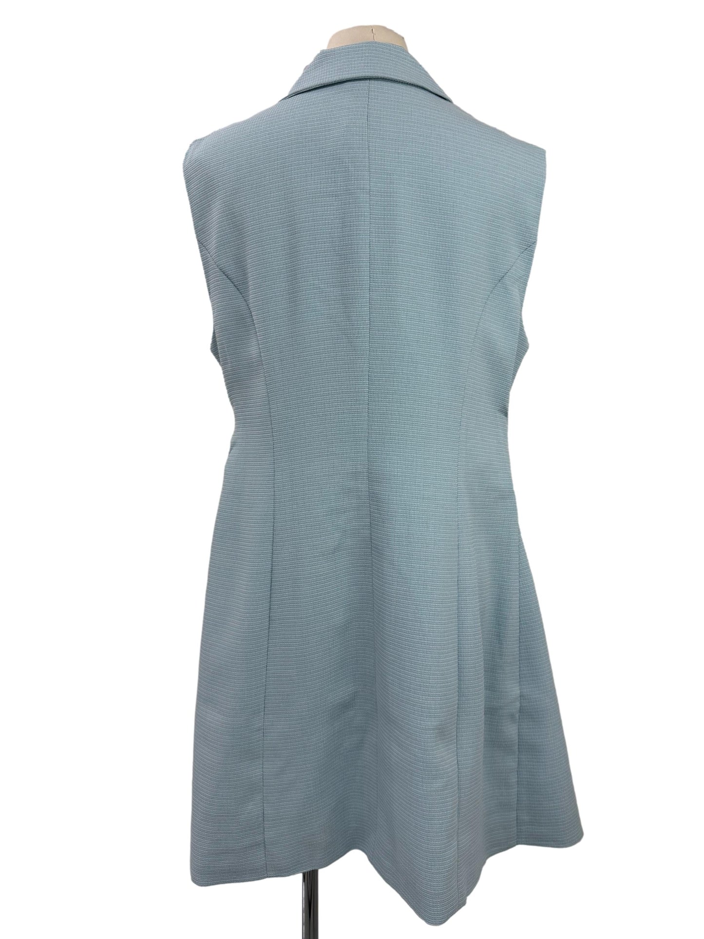 Notch Lapel Layered Dress - Blue